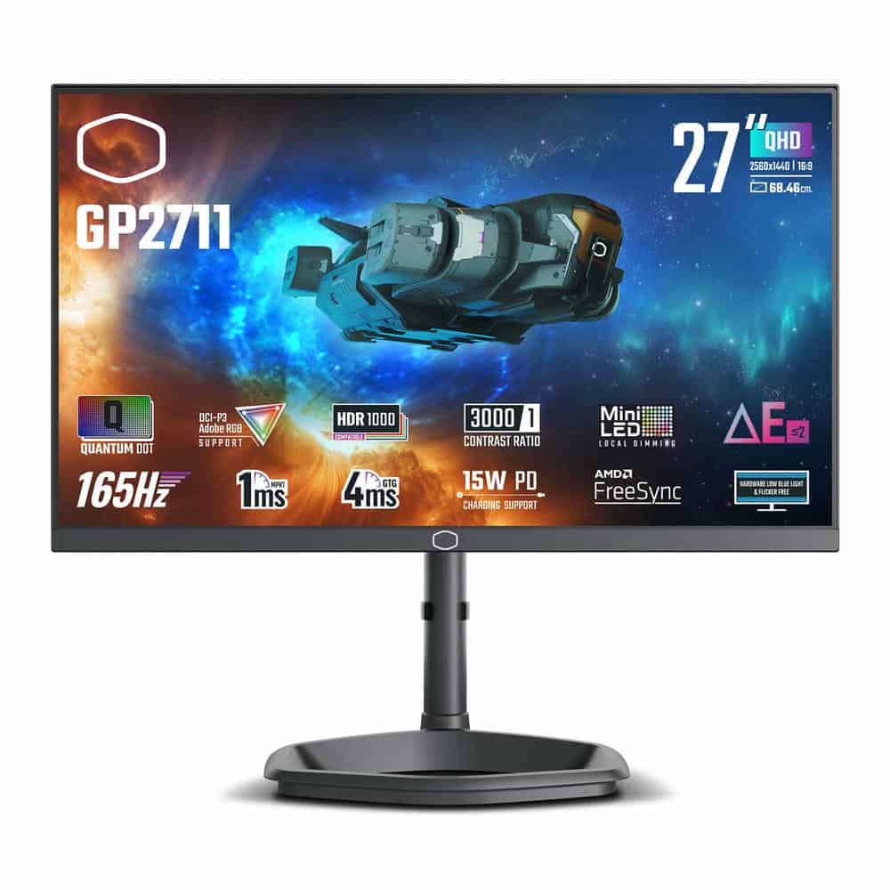 Cooler Master GP2711 27" WQHD 165hz Quantum Dot VA Gaming Monitor